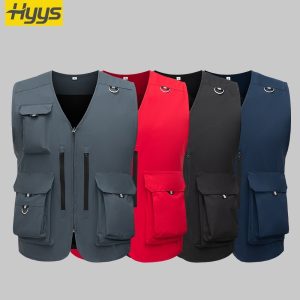 Waterproof zippered large pocket work vest