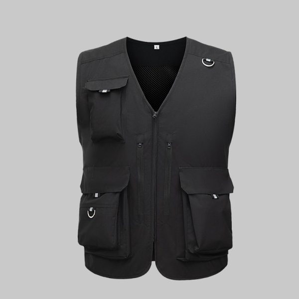 Waterproof zippered large pocket work vest