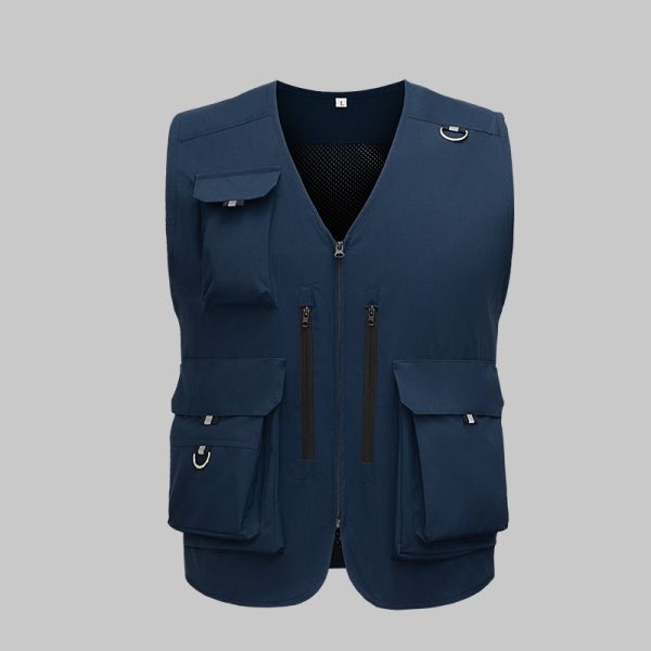 Waterproof zippered large pocket work vest