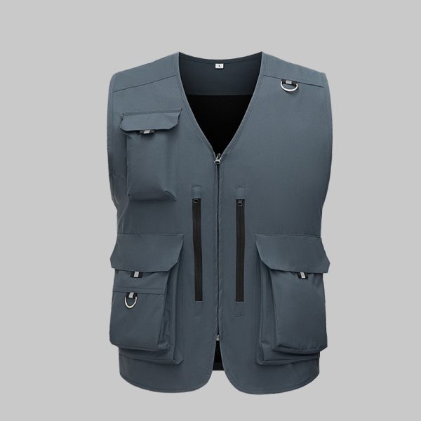 Waterproof zippered large pocket work vest