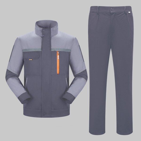 Long-sleeved polyester-cotton high-visibility work suit