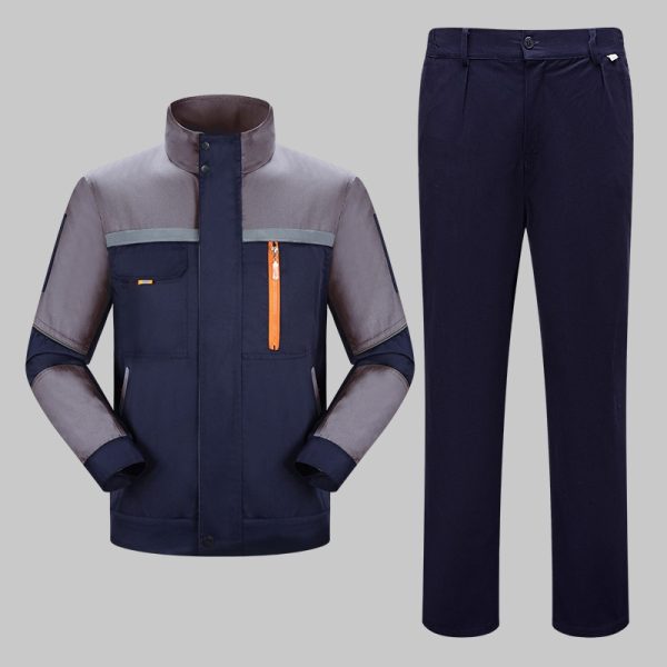 Long-sleeved polyester-cotton high-visibility work suit