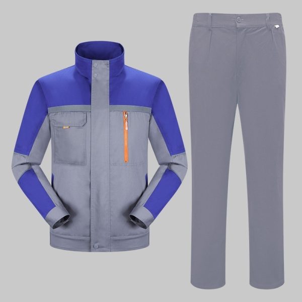 Long-sleeved polyester-cotton high-visibility work suit