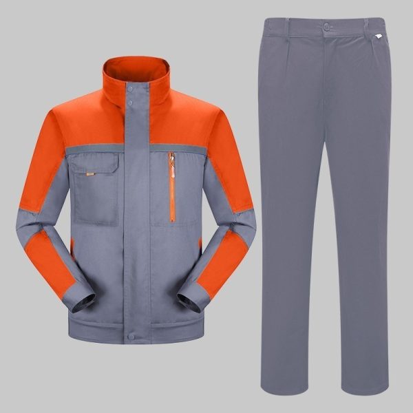 Long-sleeved polyester-cotton high-visibility work suit
