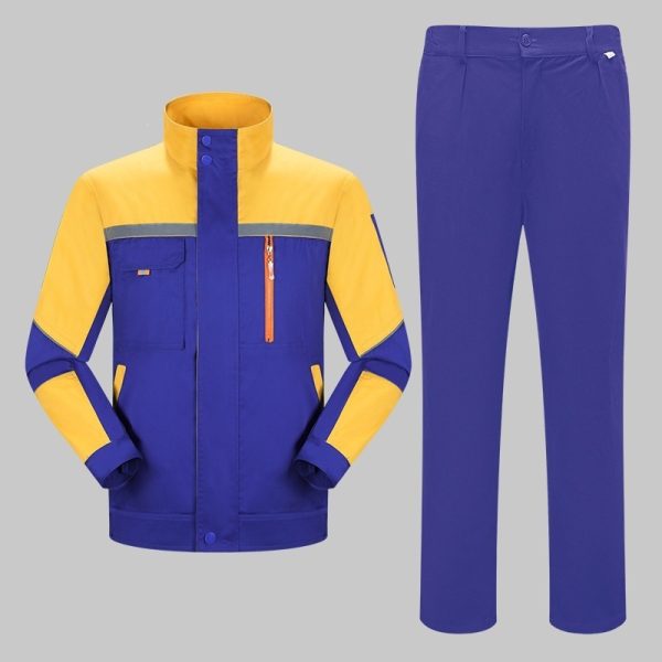 Long-sleeved polyester-cotton high-visibility work suit
