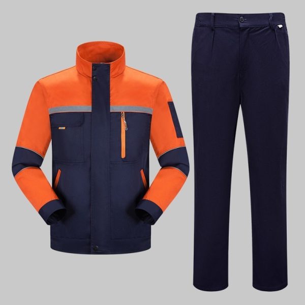 Long-sleeved polyester-cotton high-visibility work suit