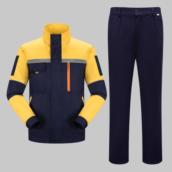 Long-sleeved polyester-cotton high-visibility work suit