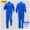 Polyester-cotton stand-up collar coveralls