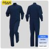Polyester-cotton stand-up collar coveralls