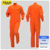 Polyester-cotton stand-up collar coveralls