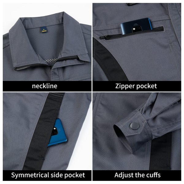 Comfortable and durable multi pocket reinforced work jacket