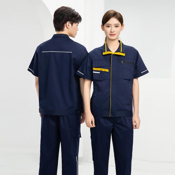 Summer short-sleeved moisture-wicking stretch work clothes