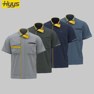 Vêtements de travail extensibles à manches courtes d'été évacuant l'humidité