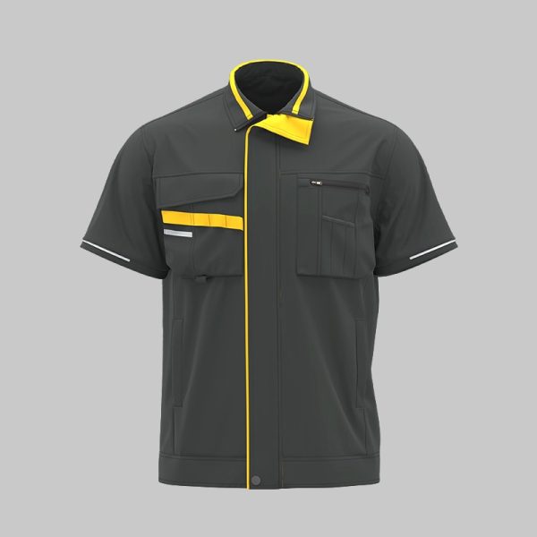 Summer short-sleeved moisture-wicking stretch work clothes