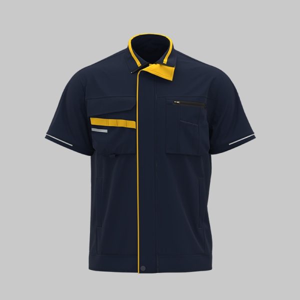 Summer short-sleeved moisture-wicking stretch work clothes