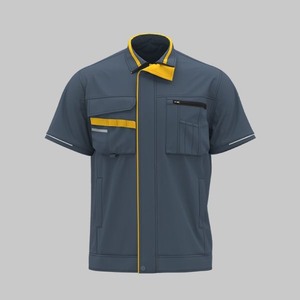 Summer short-sleeved moisture-wicking stretch work clothes