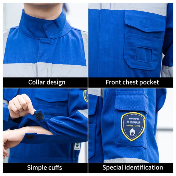 Pure Cotton Flame Retardant High-visibility Coveralls