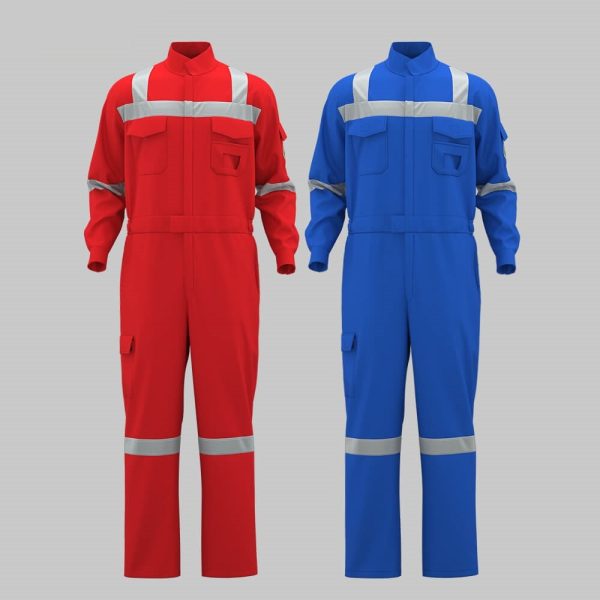 Pure Cotton Flame Retardant High-visibility Coveralls