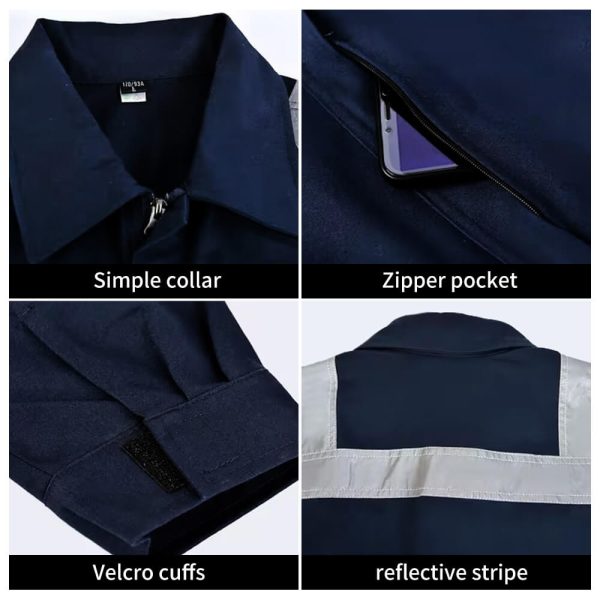 Cotton spring autumn high-visibility coveralls