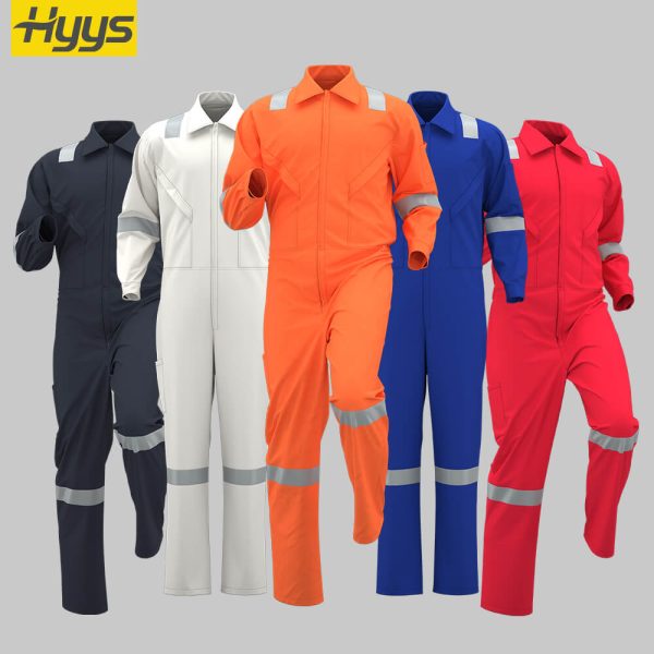 Cotton spring autumn high-visibility coveralls