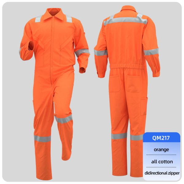 Cotton spring autumn high-visibility coveralls
