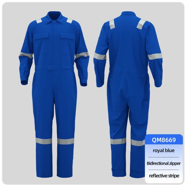 Pure cotton high-visibility coveralls