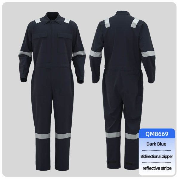Pure cotton high-visibility coveralls
