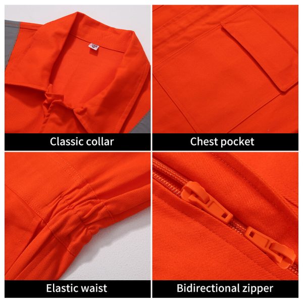 Pure cotton high-visibility coveralls