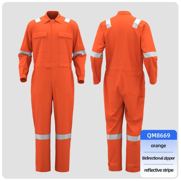 Pure cotton high-visibility coveralls