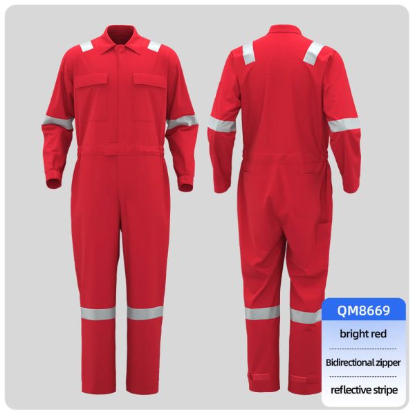 Pure cotton high-visibility coveralls