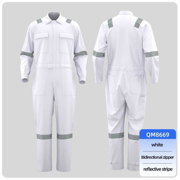 Pure cotton high-visibility coveralls