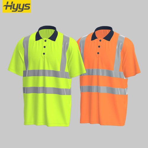 Quick-drying breathable high-visibility long and short-sleeved POLO shirts