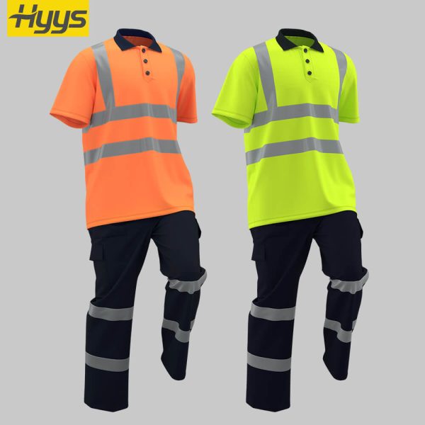 Quick-drying breathable high-visibility long and short-sleeved POLO shirts
