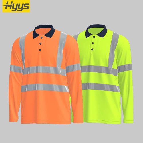 Summer quick-drying long-sleeved high-visibility lapel POLO shirt