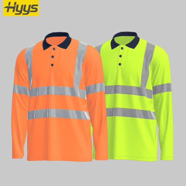 Summer quick-drying long-sleeved high-visibility lapel POLO shirt