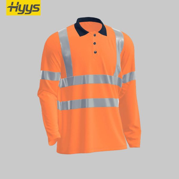 Summer quick-drying long-sleeved high-visibility lapel POLO shirt