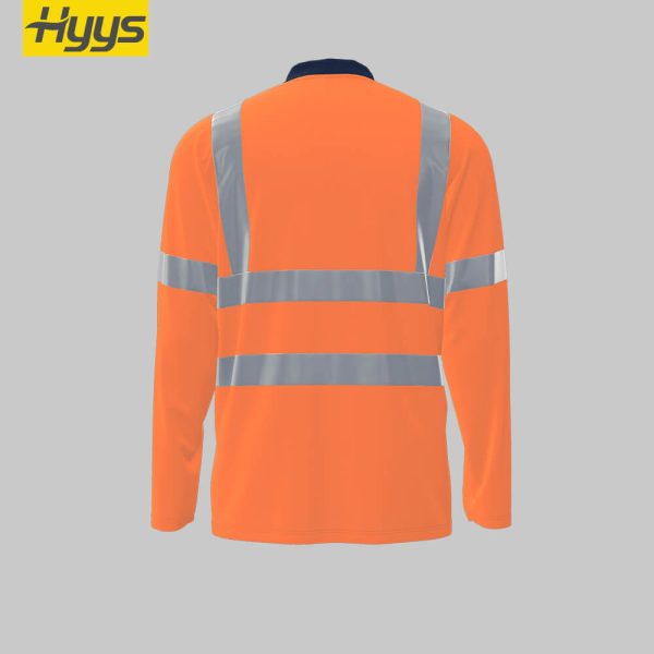 Summer quick-drying long-sleeved high-visibility lapel POLO shirt