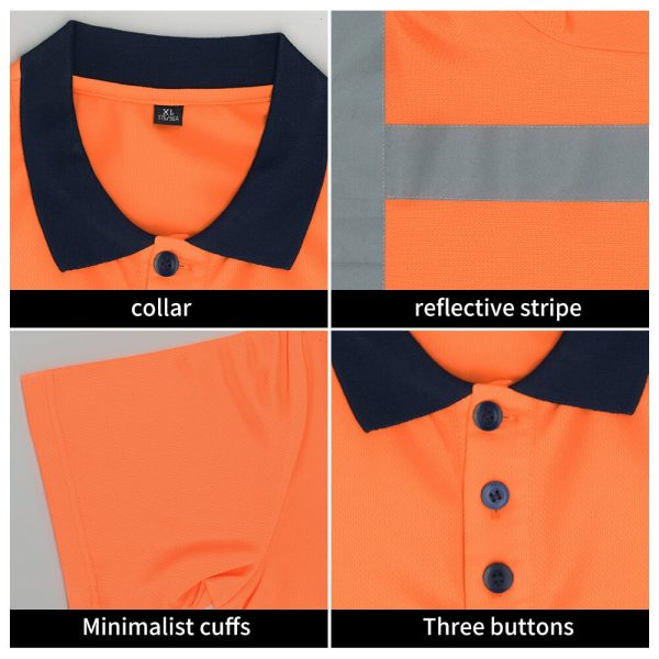 Summer quick-drying long-sleeved high-visibility lapel POLO shirt