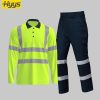 Quick-drying Long-sleeved High-visibility Solid Color Lapel POLO Shirt Suit