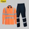 Quick-drying Long-sleeved High-visibility Solid Color Lapel POLO Shirt Suit
