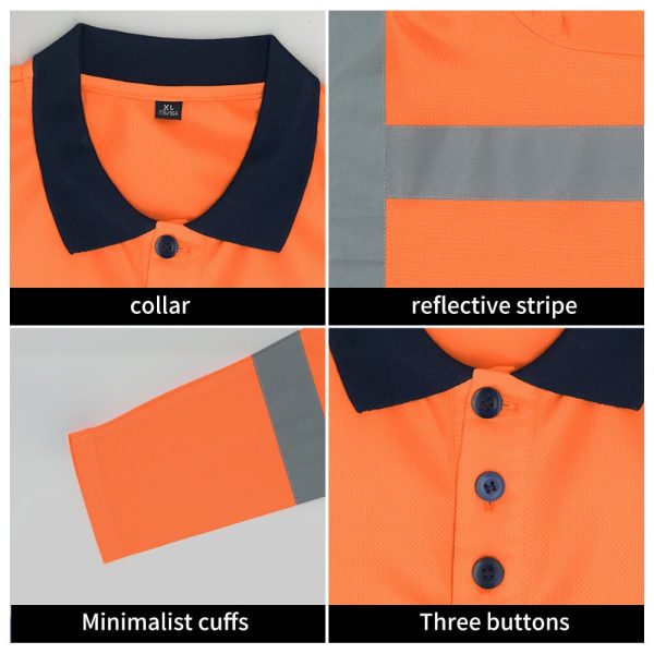 Quick-drying Long-sleeved High-visibility Solid Color Lapel POLO Shirt Suit