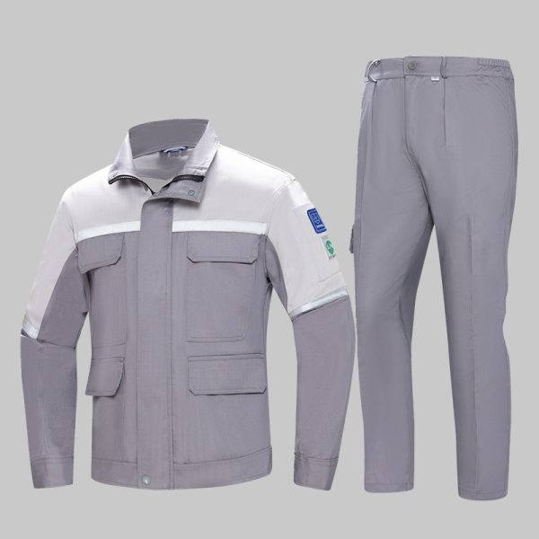 Colorblock large pocket high-visibility anti-static protective clothing suit