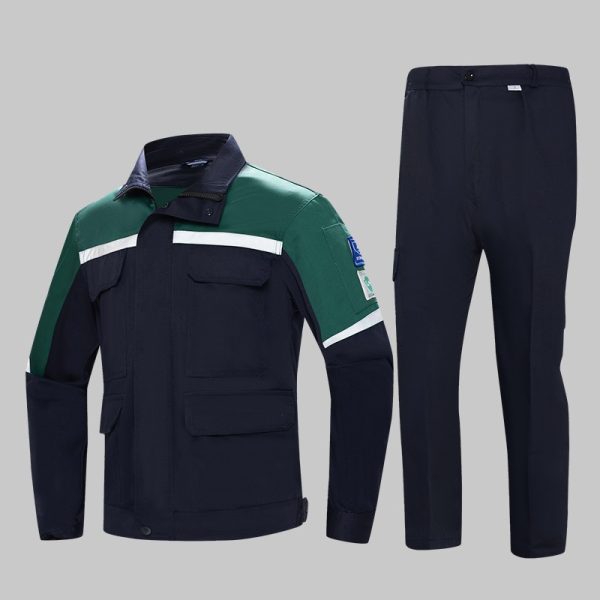 Colorblock large pocket high-visibility anti-static protective clothing suit