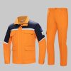 Colorblock large pocket high-visibility anti-static protective clothing suit