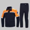 Colorblock large pocket high-visibility anti-static protective clothing suit