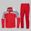 Colorblock large pocket high-visibility anti-static protective clothing suit