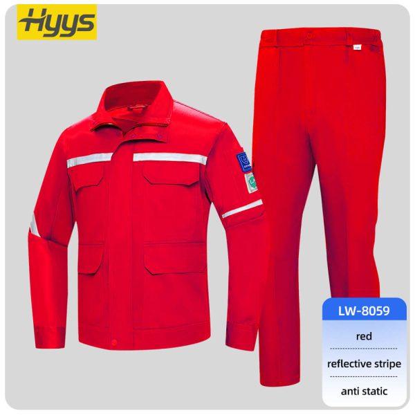 Large pocket high visibility anti-static protective clothing suit