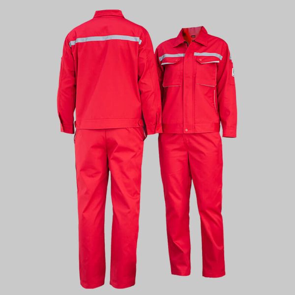 Three-dimensional pocket double-layer high-visibility anti-static work clothes suit