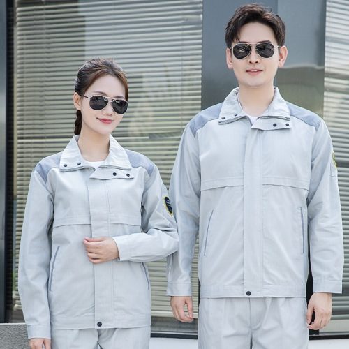 Cotton grid high quality anti-static clothing - spring autumn long sleeves