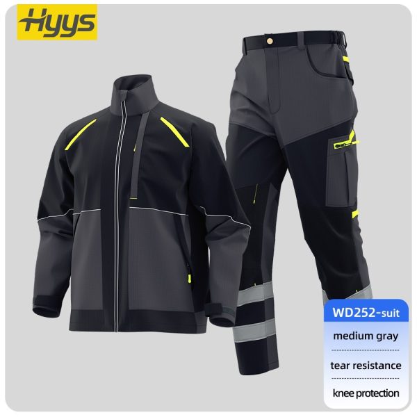 China Spring and Autumn Anti-Rip Work Clothes Men's Wear-Resistant Miner Construction Worker Uniforms Printing Customized